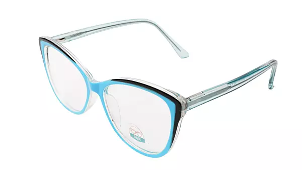 Soigné Female Medium Cat Eye Spectacle Frame.Blue & Black