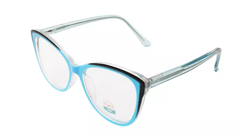 Soigné Female Medium Cat Eye Spectacle Frame.Blue & Black
