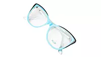 Soigné Female Medium Cat Eye Spectacle Frame.Blue & Black