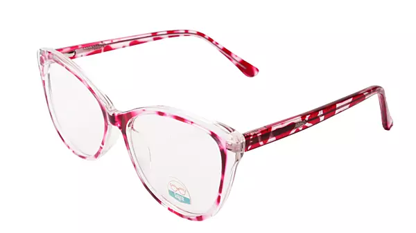 Soigné Female Medium Cat Eye Spectacle Frame.Red&Transparent