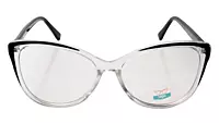 Soigné Female Medium Cat Eye Spectacle Frame.Transparent & Black