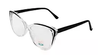 Soigné Female Medium Cat Eye Spectacle Frame.Transparent & Black