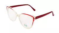 Soigné Female Medium Cat Eye Spectacle Frame.Red & White