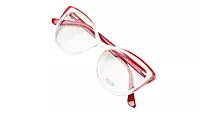 Soigné Female Medium Cat Eye Spectacle Frame.Red & White