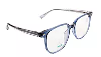 Soigné Unisex Oversized Square Spectacle Frame.Clear Blue