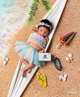 Fabric Baby Backdrop - Beach Type 1 - 5x7 Feet Fabric Baby Backdrop - Beach Type 1 - 5x7 Feet