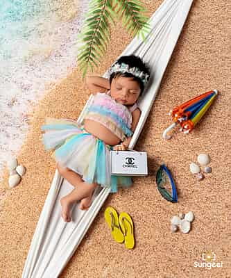 Fabric Baby Backdrop - Beach Type 1 - 5x7 Feet Fabric Baby Backdrop - Beach Type 1 - 5x7 Feet