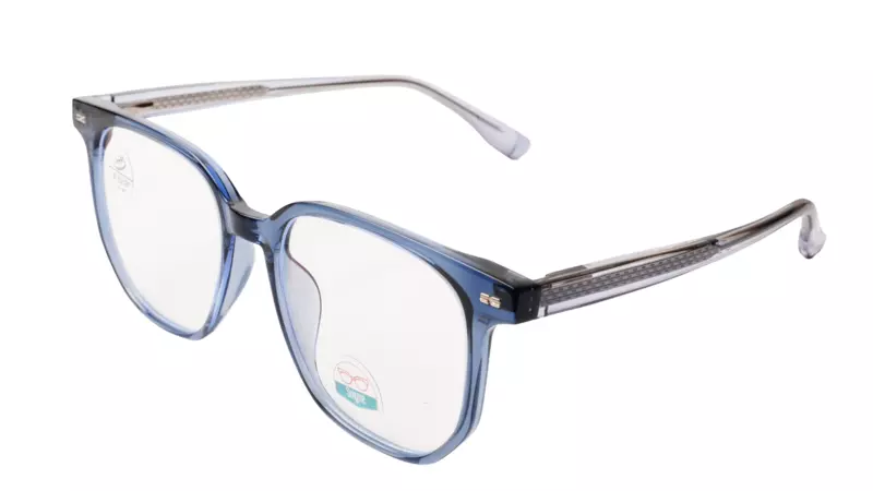 Soigné Unisex Oversized Square Spectacle Frame.Clear Blue