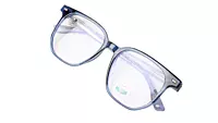 Soigné Unisex Oversized Square Spectacle Frame.Clear Blue