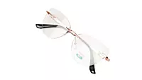 Soigné Female Large Rimless Cat Eye Spectacle Frame.Gold&Black