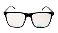 Soigné Unisex Oversized Square Spectacle Frame.Glossy Black Color