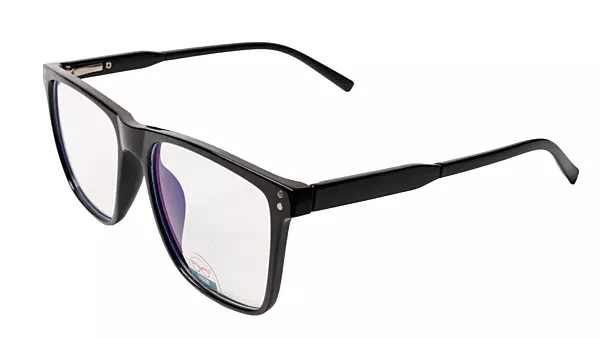 Soigné Unisex Oversized Square Spectacle Frame.Glossy Black Color