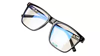 Soigné Unisex Oversized Square Spectacle Frame.Glossy Black Color