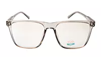 Soigné Unisex Oversized Square Spectacle Frame.Clear Gray