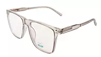 Soigné Unisex Oversized Square Spectacle Frame.Clear Gray
