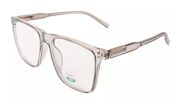 Soigné Unisex Oversized Square Spectacle Frame.Clear Gray