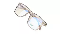 Soigné Unisex Oversized Square Spectacle Frame.Clear Gray
