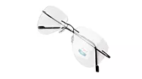 Soigné Unisex Rimless Aviator Flexible Medium Spectacle Frame.Black