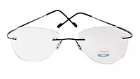 Soigné Unisex Rimless Aviator Flexible Medium Spectacle Frame.Black