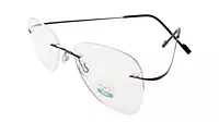 Soigné Unisex Rimless Aviator Flexible Medium Spectacle Frame.Black
