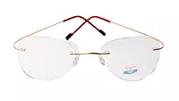 Soigné Unisex Rimless Aviator Flexible Medium Spectacle Frame.Gold