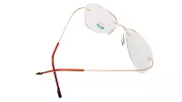 Soigné Unisex Rimless Aviator Flexible Medium Spectacle Frame.Gold