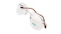 Soigné Unisex Rimless Aviator Flexible Medium Spectacle Frame.Gold