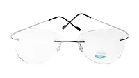 Soigné Unisex Rimless Aviator Flexible Medium Spectacle Frame.Silver