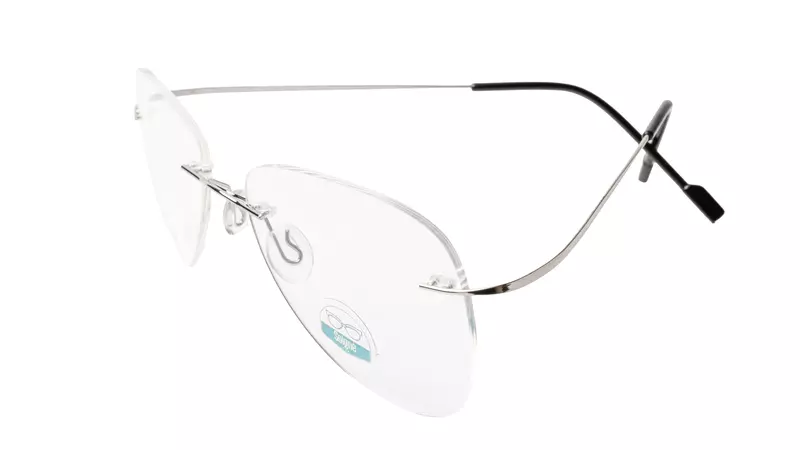 Soigné Unisex Rimless Aviator Flexible Medium Spectacle Frame.Silver