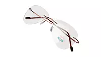 Soigné Unisex Rimless Aviator Flexible Medium Spectacle Frame.Bronze