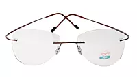 Soigné Unisex Rimless Aviator Flexible Medium Spectacle Frame.Bronze