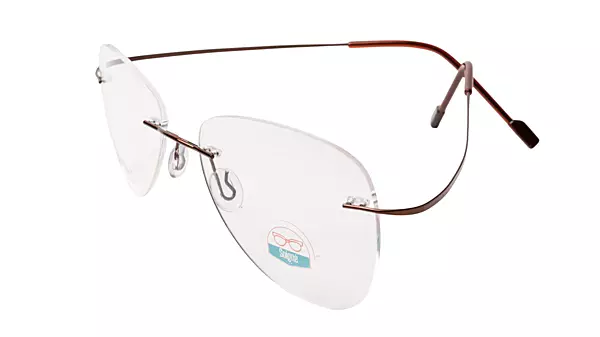 Soigné Unisex Rimless Aviator Flexible Medium Spectacle Frame.Bronze