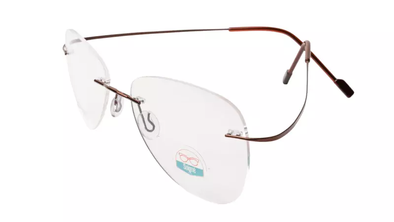 Soigné Unisex Rimless Aviator Flexible Medium Spectacle Frame.Bronze