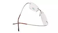 Soigné Unisex Rimless Aviator Flexible Medium Spectacle Frame.Bronze