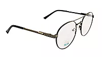 Soigné Unisex Medium Round Spectacle Frame.Black & Gold