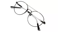 Soigné Unisex Medium Round Spectacle Frame.Black & Gold