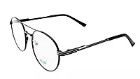 Soigné Unisex Medium Round Spectacle Frame.Black & Silver