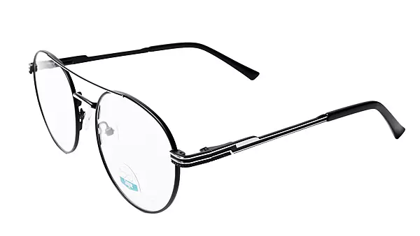 Soigné Unisex Medium Round Spectacle Frame.Black & Silver