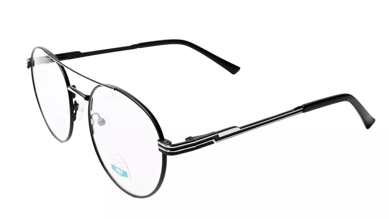 Soigné Unisex Medium Round Spectacle Frame.Black & Silver