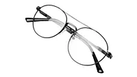 Soigné Unisex Medium Round Spectacle Frame.Black & Silver