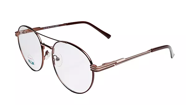 Soigné Unisex Medium Round Spectacle Frame.Bronze & Gold