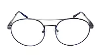Soigné Unisex Medium Round Spectacle Frame.Blue & Silver