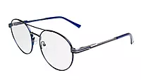 Soigné Unisex Medium Round Spectacle Frame.Blue & Silver