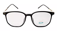Soigné Unisex Oversized Square Spectacle Frame.Black&Gold