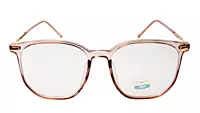 Soigné Unisex Oversized Square Spectacle Frame.Clear Brown&Gold