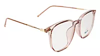 Soigné Unisex Oversized Square Spectacle Frame.Clear Brown&Gold