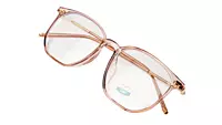 Soigné Unisex Oversized Square Spectacle Frame.Clear Brown&Gold