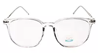 Soigné Unisex Oversized Square Spectacle Frame.Clear Gray&Silver