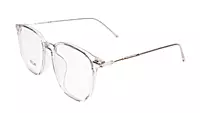 Soigné Unisex Oversized Square Spectacle Frame.Clear Gray&Silver