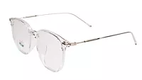 Soigné Unisex Oversized Square Spectacle Frame.Transparent&Silver